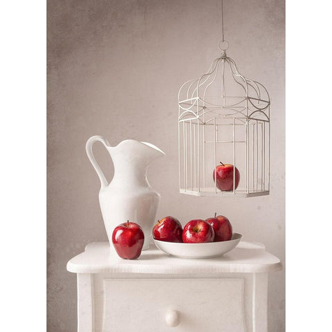 Apple Dream White Modern Wood Framed Art Print by Perfoncio, Margareth