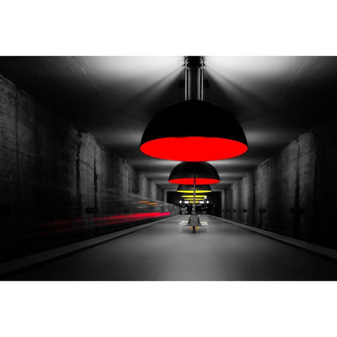 Der Letzte Macht Das Licht Aus! Black Modern Wood Framed Art Print with Double Matting by Dauer, Andy