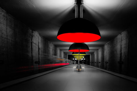 Der Letzte Macht Das Licht Aus! White Modern Wood Framed Art Print with Double Matting by Dauer, Andy