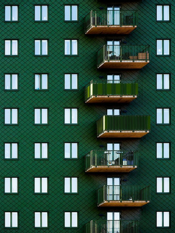 Snaky White Modern Wood Framed Art Print with Double Matting by Surleac, Marius