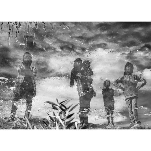 Reflection Of Childhood White Modern Wood Framed Art Print by Khodadadi, Shahla