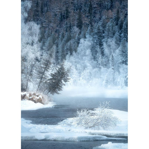 Iceworld White Modern Wood Framed Art Print by Hao, Damon