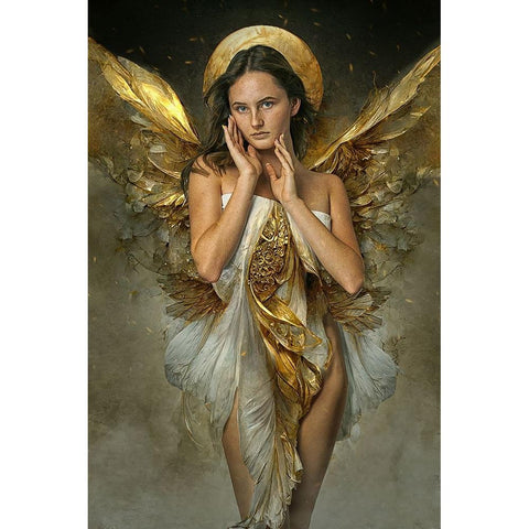 Goldenangel Gold Ornate Wood Framed Art Print with Double Matting by Egger, Marcel