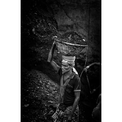 Coal Carriers - 9906 Black Modern Wood Framed Art Print with Double Matting by Garik