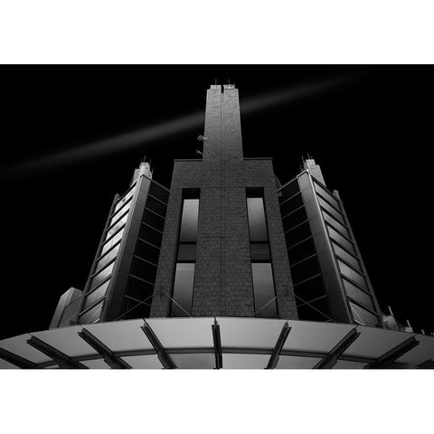 IVory Tower Black Modern Wood Framed Art Print with Double Matting by Gong, Yanyan