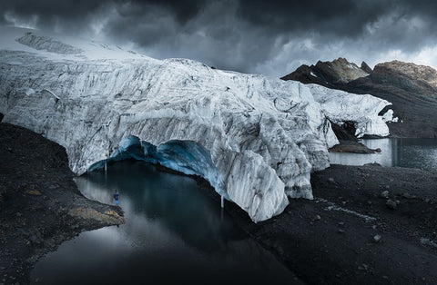 Pastoruri Glacier Black Ornate Wood Framed Art Print with Double Matting by Nienartowicz, Karol