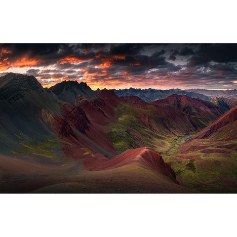 Red Valley Black Modern Wood Framed Art Print with Double Matting by Nienartowicz, Karol