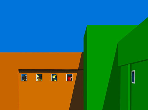 Facade -Jerusalem White Modern Wood Framed Art Print with Double Matting by Orbach, Arnon