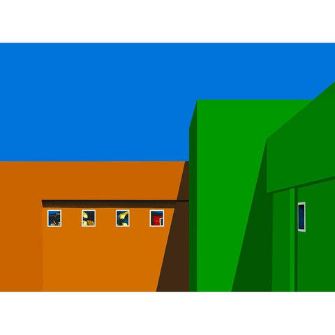 Facade -Jerusalem Black Modern Wood Framed Art Print with Double Matting by Orbach, Arnon