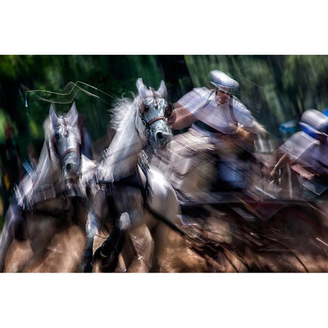 Hors Marathon White Modern Wood Framed Art Print by Malovrh, Milan