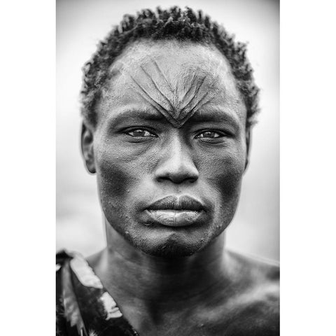 The Face Of The Mundari Gold Ornate Wood Framed Art Print with Double Matting by Cole, Trevor