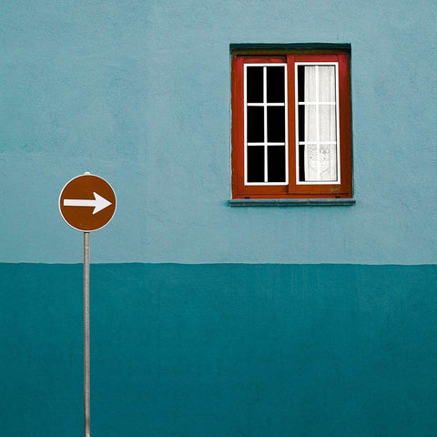 Urban Minimalism Black Modern Wood Framed Art Print with Double Matting by Schuster, Inge