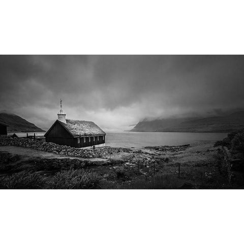 Peaceful Black Modern Wood Framed Art Print by Zeng, Kenneth