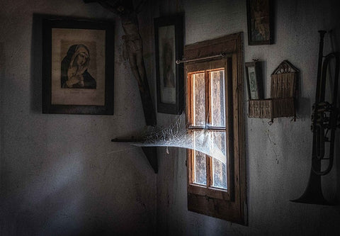 Past Time White Modern Wood Framed Art Print with Double Matting by Mihailowitsch, Pia