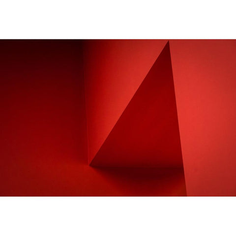 Red Corner Black Modern Wood Framed Art Print by Wolters-Wrase, Heike