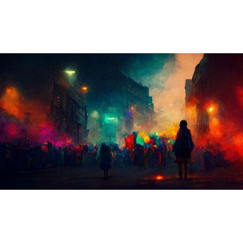 City Feelings Black Modern Wood Framed Art Print with Double Matting by Stalmans, Luc