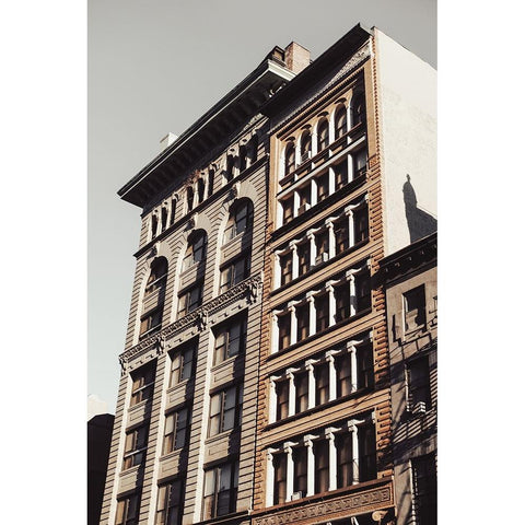 New York City Building White Modern Wood Framed Art Print by Martin, Rikard