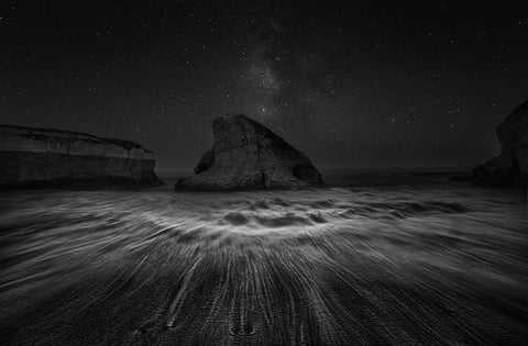 Shark Fin Cove And The Wbb White Modern Wood Framed Art Print with Double Matting by Zeng, Jiahong