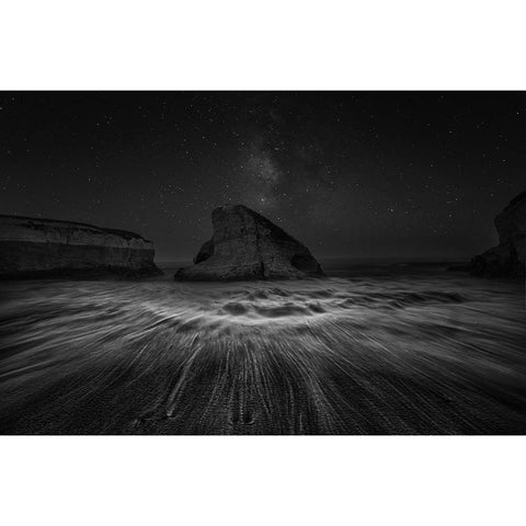 Shark Fin Cove And The Wbb White Modern Wood Framed Art Print by Zeng, Jiahong