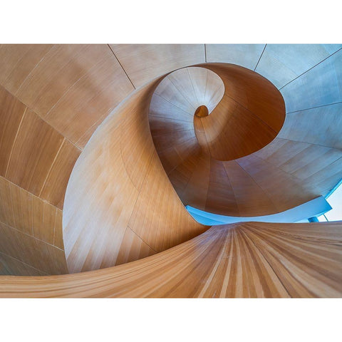 Toronto Ago Staircase -1 Black Modern Wood Framed Art Print with Double Matting by Luo, Edwin