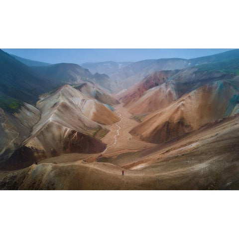 Valley Of Painted Hills Gold Ornate Wood Framed Art Print with Double Matting by De La, Javier