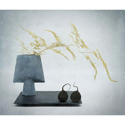 Minimalistic Still Life With A Touch Of Zen Black Modern Wood Framed Art Print with Double Matting by Dingemans, Saskia