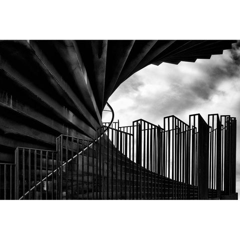 Different Shapes Black Modern Wood Framed Art Print with Double Matting by Klesse, Andreas