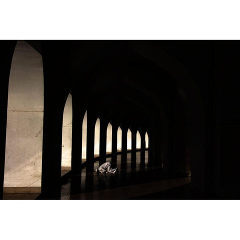 Pray For Allah Black Modern Wood Framed Art Print with Double Matting by Alam Khan, Rakibul