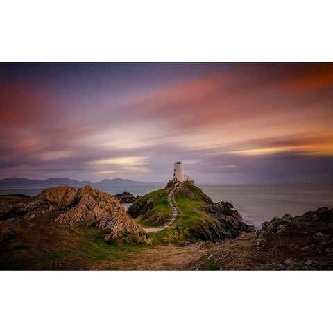 Ynys-Llanddwyn Lighthouse Black Modern Wood Framed Art Print by Zhen Yu, James