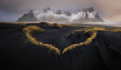 Stokksnes In Love Black Ornate Wood Framed Art Print with Double Matting by Nunez Buj, Rodrigo