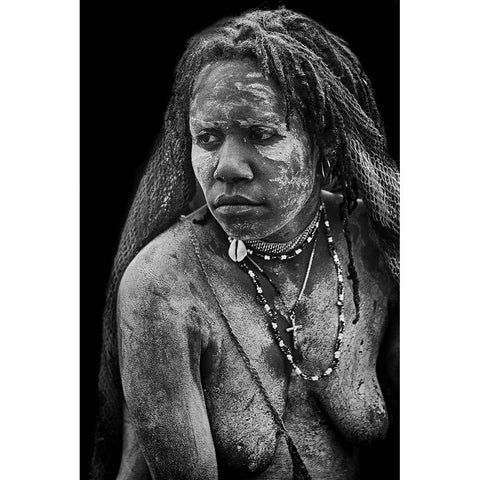 Papua Woman White Modern Wood Framed Art Print by Muliani Hartojo, Angela