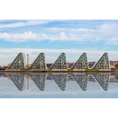 The Wave. Black Modern Wood Framed Art Print by Londal, Leif