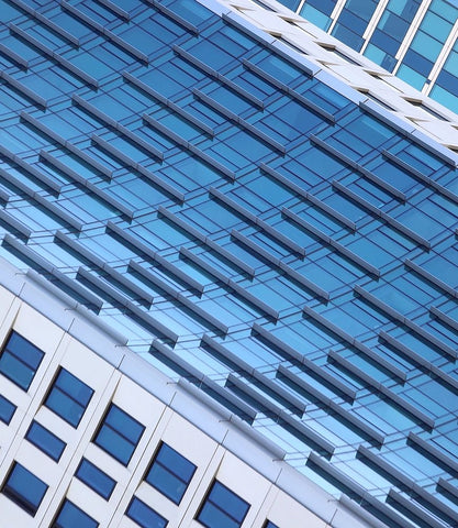 Blue Sky At Morning White Modern Wood Framed Art Print with Double Matting by Wechsler, Robin