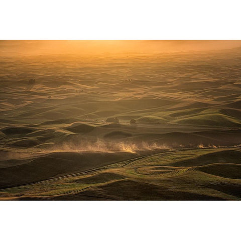 The Palouse In The Morning White Modern Wood Framed Art Print by Wang, Ti