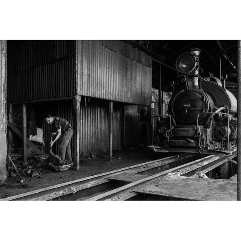 Rail Worker Gold Ornate Wood Framed Art Print with Double Matting by Chakraborty, Sudipta