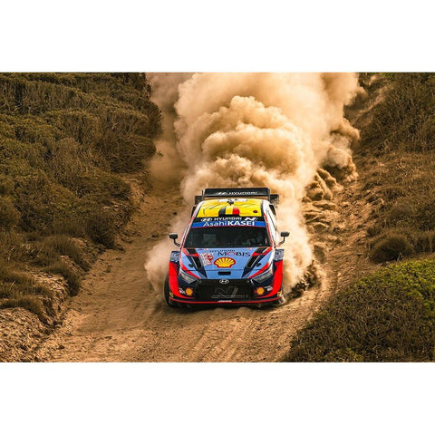 Hyundai Wrc Black Modern Wood Framed Art Print by Szabo, Attila