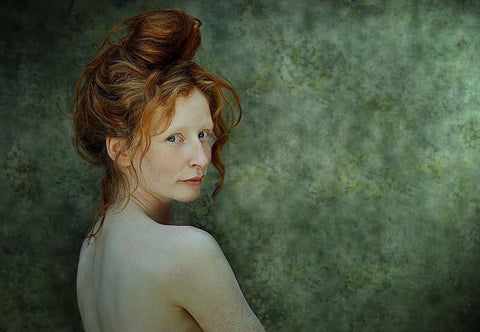 Lucy V Black Ornate Wood Framed Art Print with Double Matting by Kenp