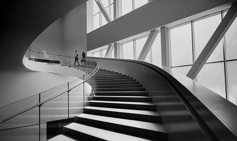 Quebec Art Museum White Modern Wood Framed Art Print with Double Matting by Gu, Sheena