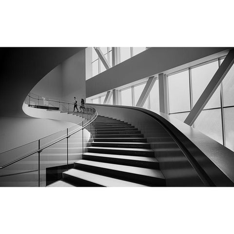 Quebec Art Museum Black Modern Wood Framed Art Print with Double Matting by Gu, Sheena