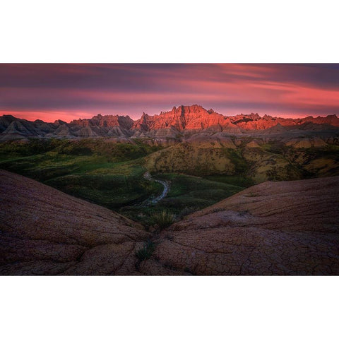 Charming Badlands Gold Ornate Wood Framed Art Print with Double Matting by P., Ruiqing