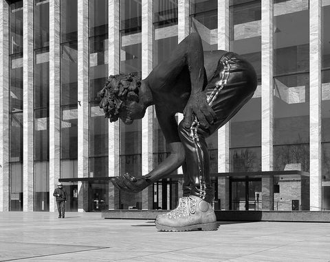 De Reus-En De Menselijke Maat White Modern Wood Framed Art Print with Double Matting by Agterhof, Piet