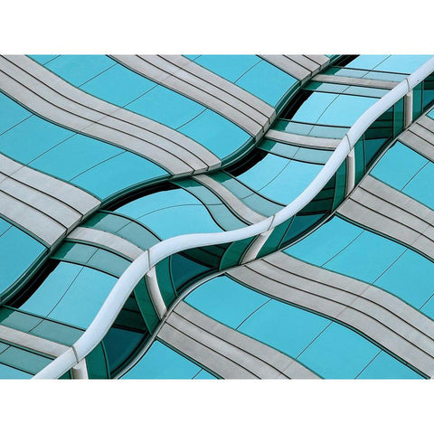 Urban Reflections Abstract Black Modern Wood Framed Art Print by Wechsler, Robin
