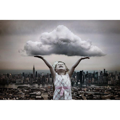 The Cloud Black Modern Wood Framed Art Print by Dan, Ciupureanu