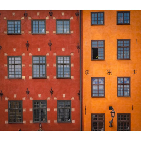 Gamla Stan Black Modern Wood Framed Art Print with Double Matting by Kleimann, Stephanie