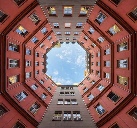 Palazzo Ottagonale Black Ornate Wood Framed Art Print with Double Matting by Figueras, Antoni