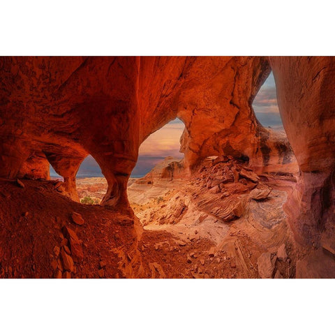 Hidden Wonder in Badland Gold Ornate Wood Framed Art Print with Double Matting by Zheng, Michael