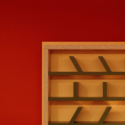 Geometry White Modern Wood Framed Art Print with Double Matting by Guan, Xiaopeng