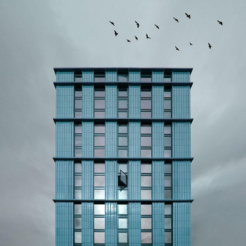 Urban creative Black Modern Wood Framed Art Print with Double Matting by Schuster, Inge