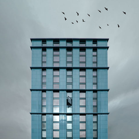 Urban creative White Modern Wood Framed Art Print with Double Matting by Schuster, Inge