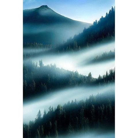 FLY OOVER THE MOUNTAIN White Modern Wood Framed Art Print by Allicot, Manu
